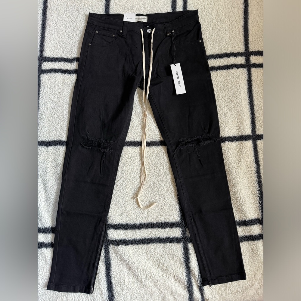 Hyper Denim 36 Black Nate Zipper Pant